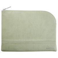 Pochette zippée en simili cuir italien taille L céladon - Image principale