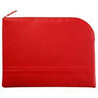 Pochette zippée en simili cuir italien taille L coquelicot - Image principale