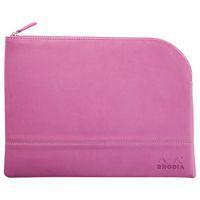 Pochette zippée en simili cuir italien taille L lilas - Image principale