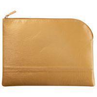 Pochette zippée en simili cuir italien taille L or - Image principale