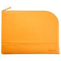 Pochette zippée en simili cuir italien taille L orange - Image principale