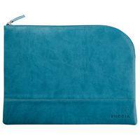 Pochette zippée en simili cuir italien taille L paon - Image principale