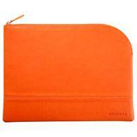 Pochette zippée en simili cuir italien taille L tangerine - Image principale