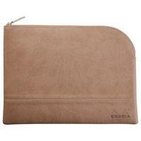 Pochette zippée en simili cuir italien taille L taupe - Image principale