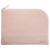 Pochette zippée simili cuir italien taille L touche de rose - Image principale