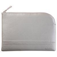 Pochette zippée en simili cuir italien taille M argent - Image principale