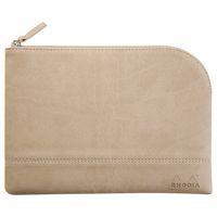 Pochette zippée en simili cuir italien taille M beige - Image principale