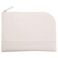 Pochette zippée en simili cuir italien taille M blanc - Image principale