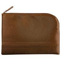 Pochette zippée en simili cuir italien taille M bronze - Image principale