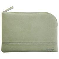 Pochette zippée en simili cuir italien taille M céladon - Image principale