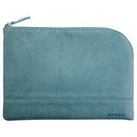 Pochette zippée en simili cuir italien taille M couleur eau - Image principale