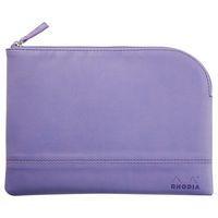 Pochette zippée en simili cuir italien taille M iris - Image principale