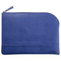 Pochette zippée en simili cuir italien taille M saphir - Image principale