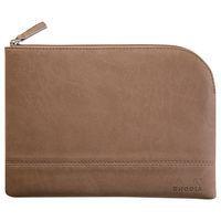 Pochette zippée en simili cuir italien taille M taupe - Image principale