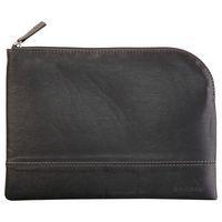 Pochette zippée en simili cuir italien taille M titane - Image principale