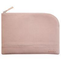 Pochette zippée simili cuir italien taille M touche de rose - Image principale