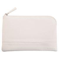 Pochette zippée en simili cuir italien taille S blanc - Image principale