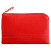 Pochette zippée en simili cuir italien taille S coquelicot - Image principale