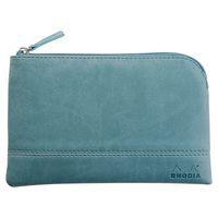 Pochette zippée en simili cuir italien taille S couleur eau - Image principale
