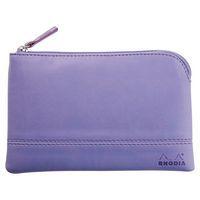 Pochette zippée en simili cuir italien taille S iris - Image principale