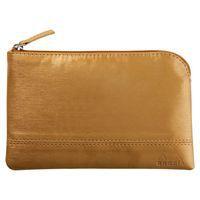 Pochette zippée en simili cuir italien taille S or - Image principale