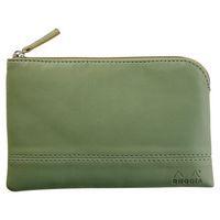Pochette zippée en simili cuir italien taille S sauge - Image principale