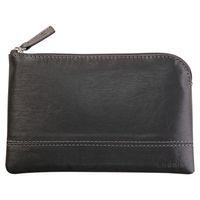Pochette zippée en simili cuir italien taille S titane - Image principale