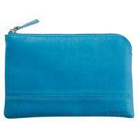 Pochette zippée en simili cuir italien taille S turquoise - Image principale