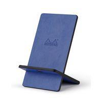 Support pour téléphone mobile en simili cuir italien saphir - Image principale