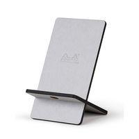 Support pour téléphone mobile en simili cuir italien silver - Image principale