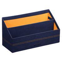 Porte-courrier simili cuir italien 25 x 10 x 14 cm bleu nuit - Image principale