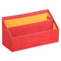 Porte-courrier simili cuir italien 25 x 10 x 14 cm corail - Image principale