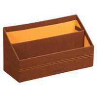 Porte-courrier simili cuir italien 25 x 10 x 14 cm cuivre - Image principale