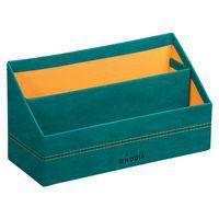 Porte-courrier simili cuir italien 25 x 10 x 14 cm paon - Image principale