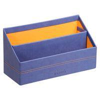 Porte-courrier simili cuir italien 25 x 10 x 14 cm saphir - Image principale