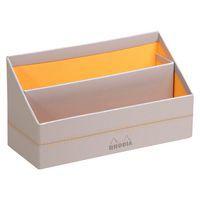 Porte-courrier simili cuir italien 25 x 10 x 14 cm silver - Image principale