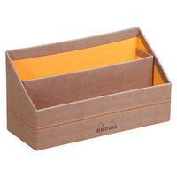 Porte-courrier simili cuir italien 25 x 10 x 14 cm taupe - Image principale