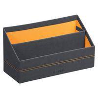 Porte-courrier simili cuir italien 25 x 10 x 14 cm titane - Image principale