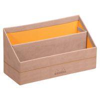 Porte-courrier simili cuir italien 25x10x14cm touche de rose - Image principale