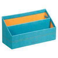 Porte-courrier simili cuir italien 25 x 10 x 14 cm turquoise - Image principale