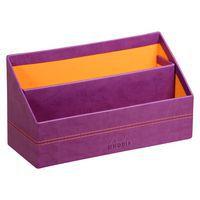 Porte-courrier simili cuir italien 25 x 10 x 14 cm violet - Image principale