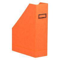 Porte-revues simili cuir italien 10 x 25 x 31 cm tangerine - Image principale