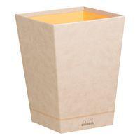 Corbeille à papier simili cuir italien beige 24x24x32 cm - Image principale