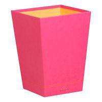 Corbeille à papier simili cuir italien framboise 24x24x32 cm - Image principale