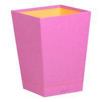 Corbeille à papier simili cuir italien lilas 24x24x32 cm - Image principale