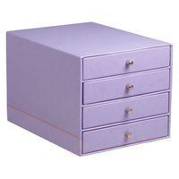 Trieur 4 tiroirs simili cuir italien iris 24,8x32,7x22,8 cm - Image principale