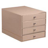 Trieur 4 tiroirs simili cuir touche de rose 24,8x32,7x22,8cm - Image principale