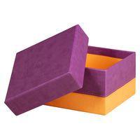 Set 5 boîtes gigognes simili cuir italien violet - Image principale
