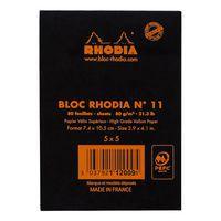 Bloc agrafé noir N 11 7,4x10,5 cm 80 feuillets 5x5 80g thumbnail image 2