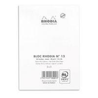Bloc agrafé blanc N 13 10,5x14,8 cm 80 feuillets 5x5 80g - Image 3